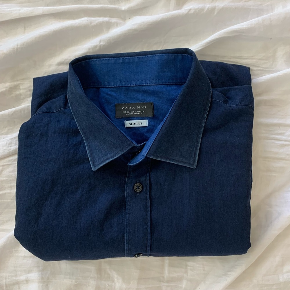Men’s Zara Denim Button Down Shirt